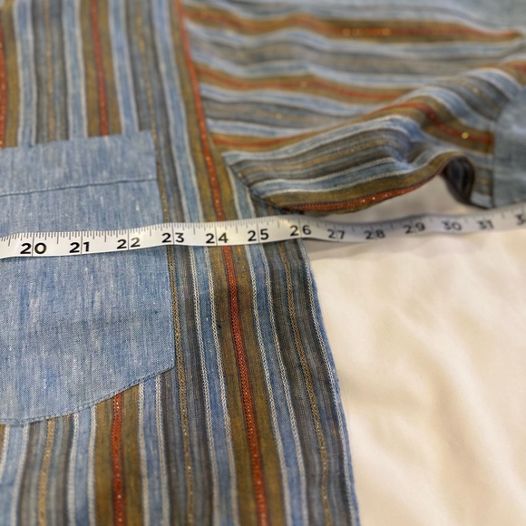 Men’s vintage Royal Prestige PD linen striped shirt size, XL - Picture 11 of 12